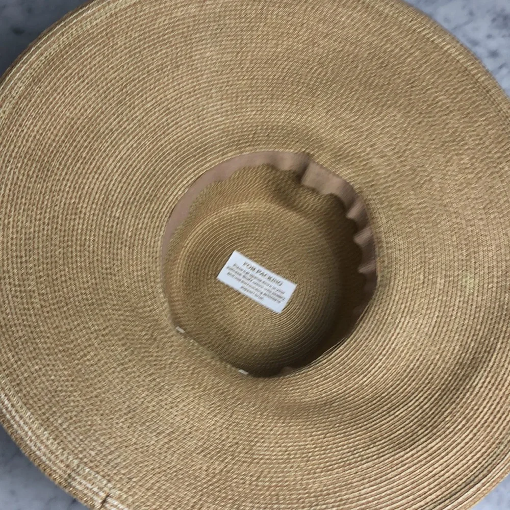 ERIC JAVITS Wide Brim Straw Sun Hat in Natural Tan - Picture 7 of 10